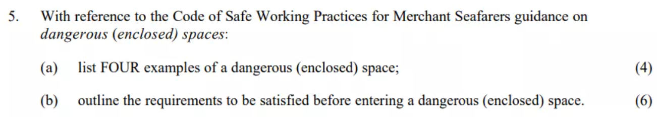 CHIEF ENGINEER Unit 10 Code of Safe Working Practice Q2 – SVE Study